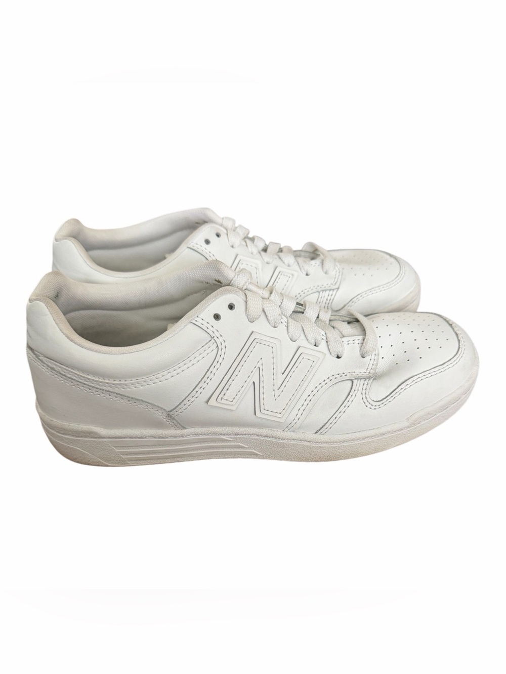 New Balance Men’s White Leather Low-Top Sneakers